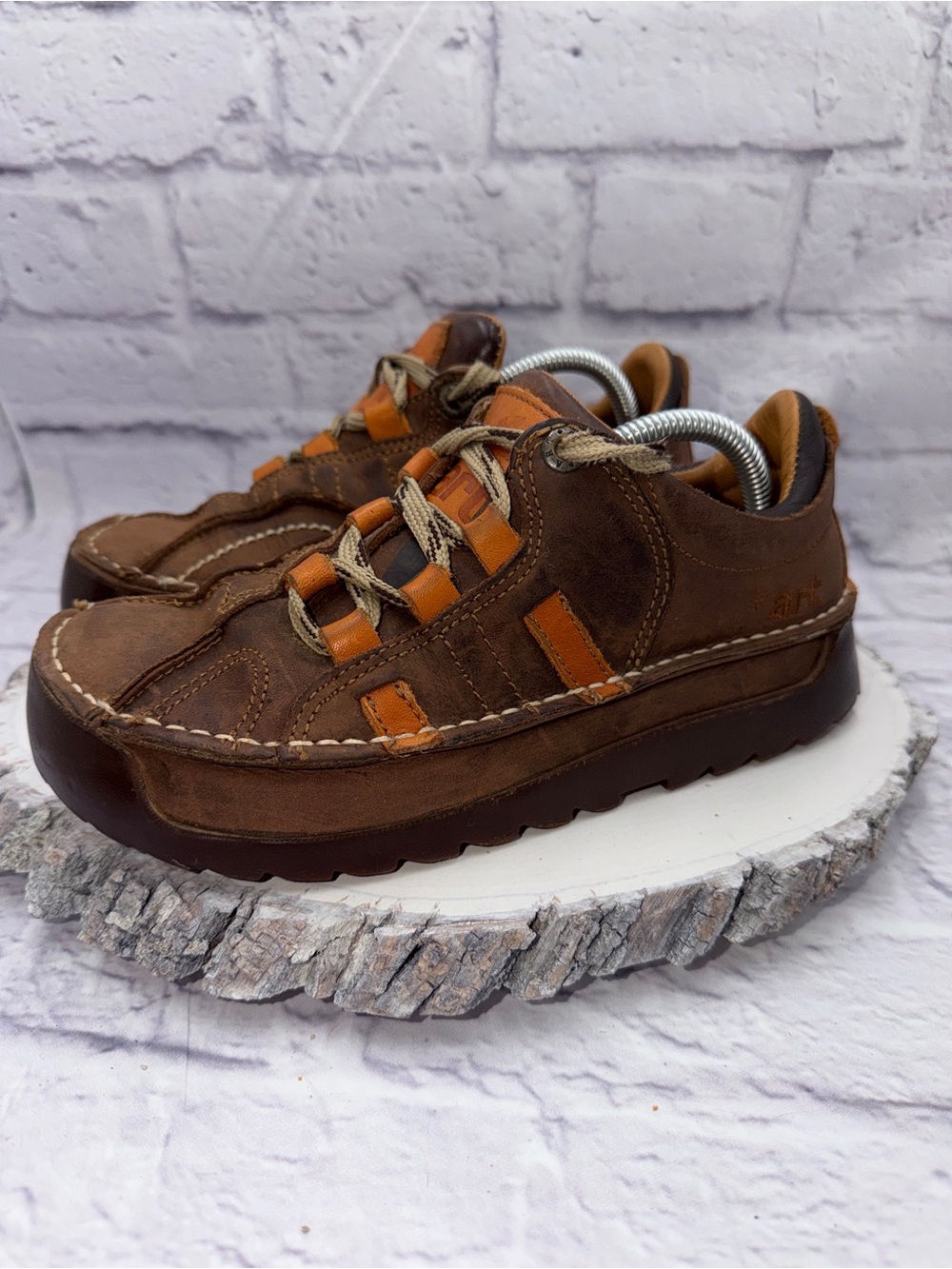 The ART Company Chunky Shoes Skyline 590 Y2K Sneakers Platform Leather Size 37